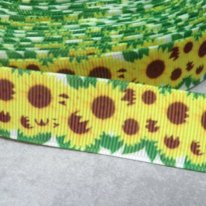 2,20  Euro/m Sonnenblume Blume Natur    22 mm  Borte Ripsband