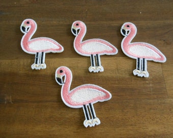SET 4 Patch Flamingo Patch for Sewing, Patching, Bird, Animal