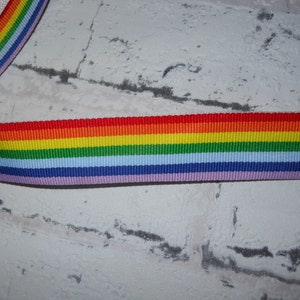 2,50 Euro/m Regenbogen, Rainbow   25 mm   Borte BEIDSEITIG Ripsband, Stoffband