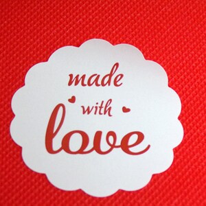 30 stickerlabels gemaakt met liefdesstickers, zelfklevend zwart of wit