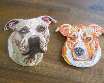 American Staffordshire Terrier Bullterrier  Patch Applikation Aufbügler, Stoff, gestickt