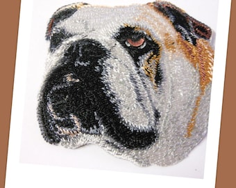 Bulldog patch embroidered patch for ironing, application