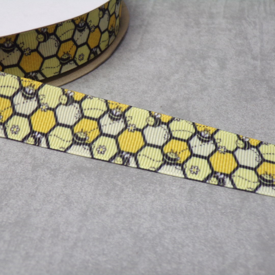 2.20 Euros/meter Bee Insect Natural 22 Mm Trim Grosgrain Ribbon ...