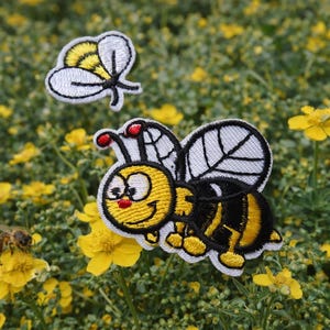 Bienen Patch Set zum Aufbügeln Mini Biene oder Biene mit Gesicht