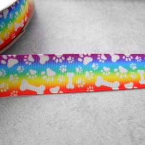 2,20 Euro/m  Pfote  bunt  22 mm  Borte   Ripsband  Hund, Katze, Pfoten,