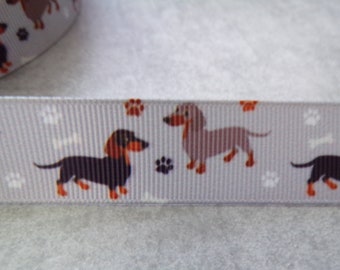 2,20  Euro/m Dackel Dachshund  22 mm  Borte Ripsband Halsband