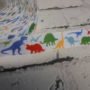 2,30  Euro/m Dinosaurier,  ,   22 mm  Borte Ripsband, Dino,