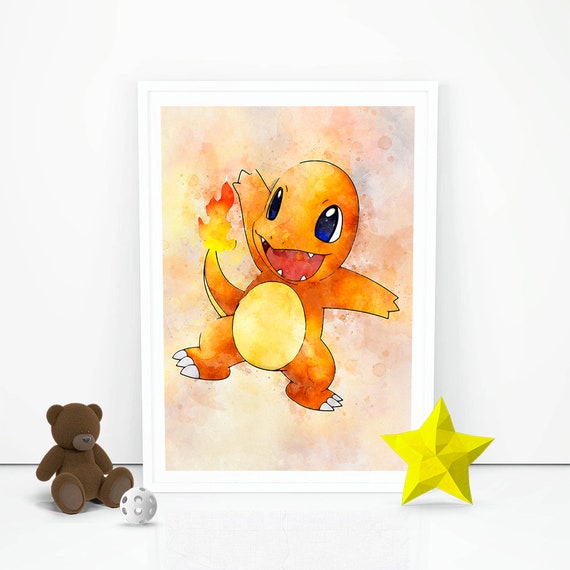 Pokemon Print Pokemon Poster Charmander Decor Pokemon Instant Etsy