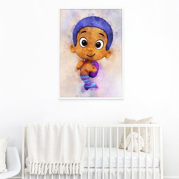 Bubble Guppies Poster Print Guppy Goby Wall Hanging Bubble Guppies Instant Download Guppies Nursery Wall Decor Birthday Decor Girl Boy Room