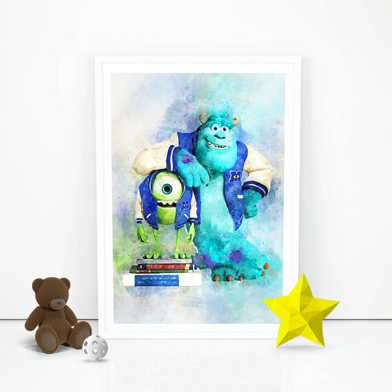 Monsters Inc Print Monsters Inc Poster James And Mike Etsy