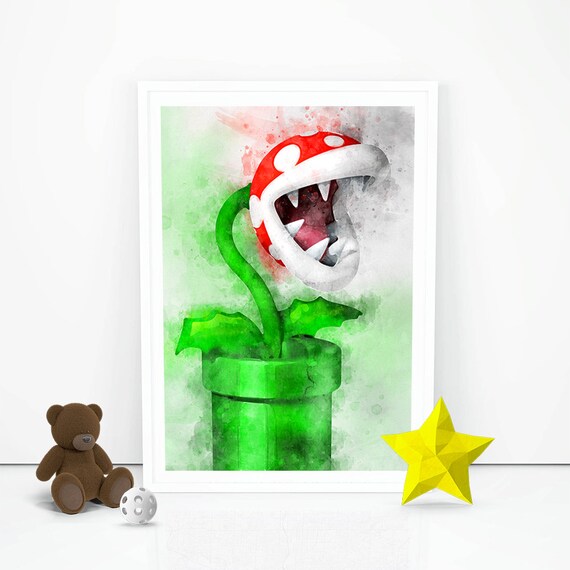Super Mario print Piranha Plant printable Video Game Printable | Etsy