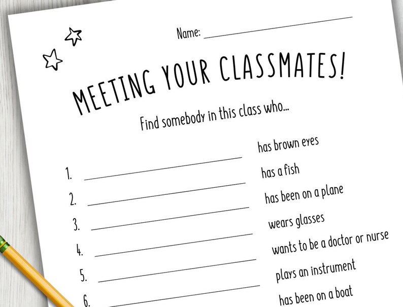 Meet Your Classmates, Back to School, Icebreaker, Scavenger Hunt