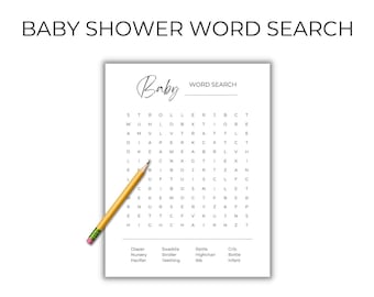 Baby Shower Word Search Game, Printable Activity (PDF)