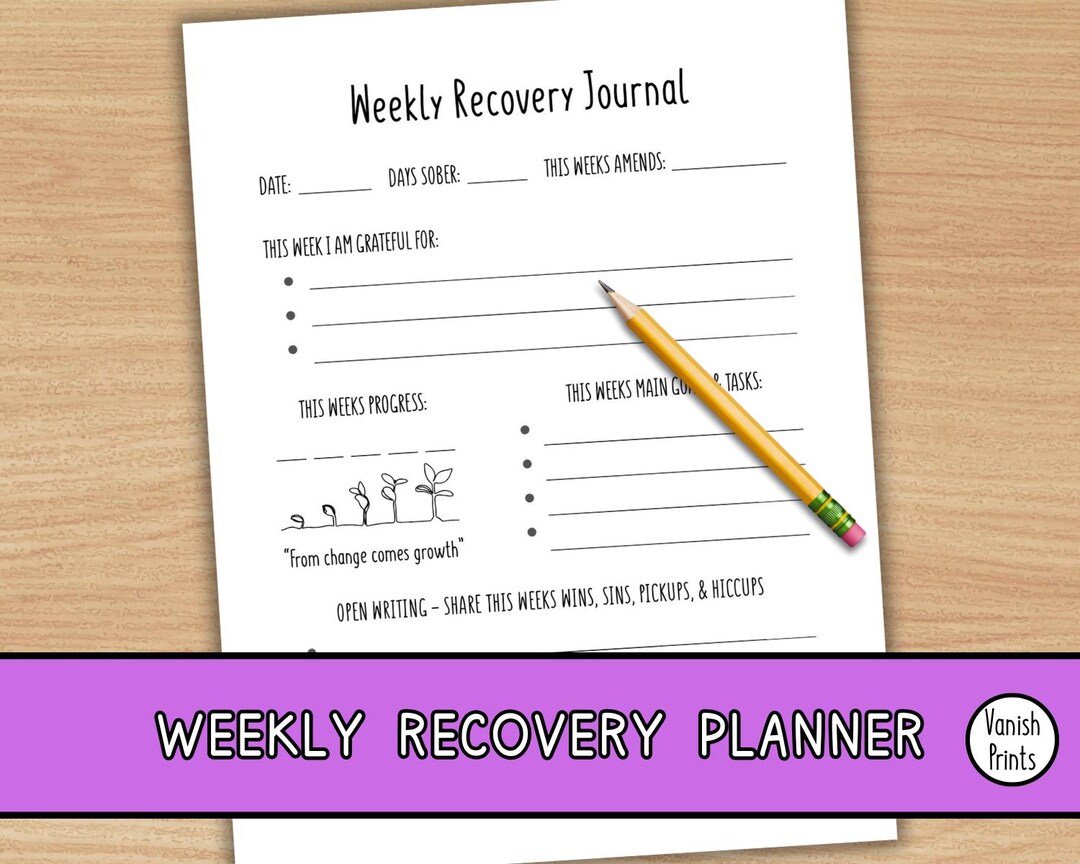 Recovery Journal: 12 Step Sobriety Planner, Gratitude Workbook (PDF ...