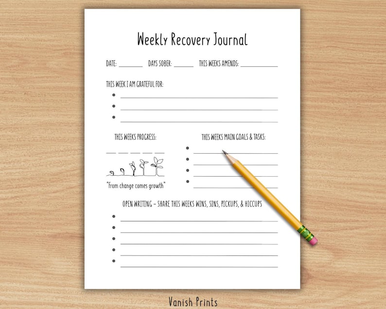 Recovery Journaling Recovery Journal: 12 Step Sobriety Planner, Gratitude Workbook (PDF ...