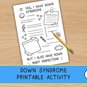Down Syndrome Activity: All About Me Worksheet (Printable)