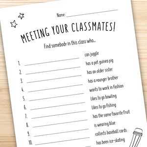 Meet Your Classmates, Back To School, Icebreaker, Scavenger Hunt, Icebreaker Activity, Students, Teachers, Get to Know Your Classmates