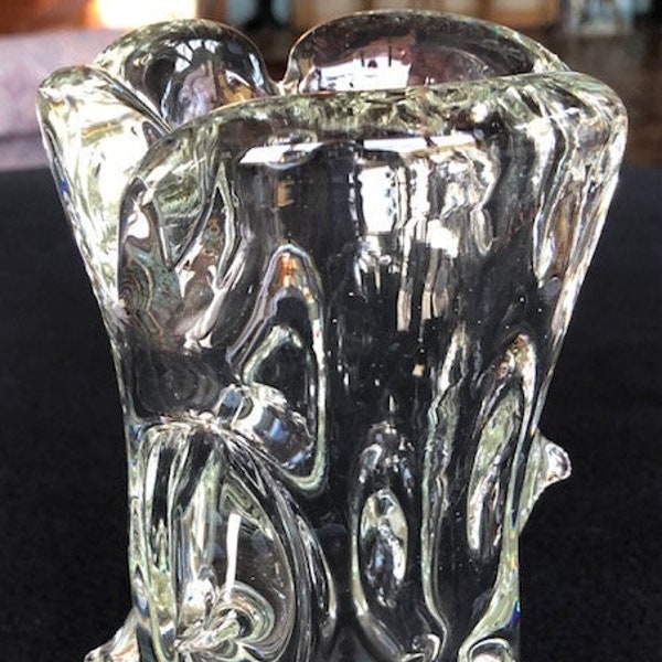 1950s Venetian Pulled Glass Hand Blown Vase