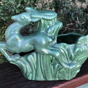 Haeger Vintage Leaping Gazelle Flower Planter Mid-Century Modern