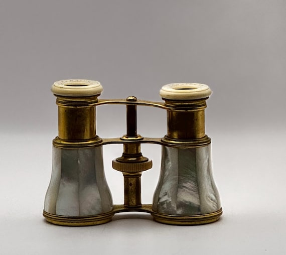 Antique French Mother of Pearl Opera Glasses, Lemaire Paris, Circa