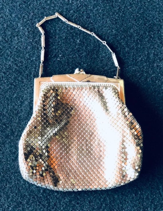 Whiting and Davis Vintage Silver Mesh Bag Art Deco