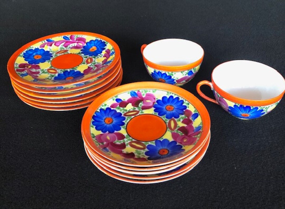Vintage Hand Painted Meito China Made in Japan 1950s Bright Etsy