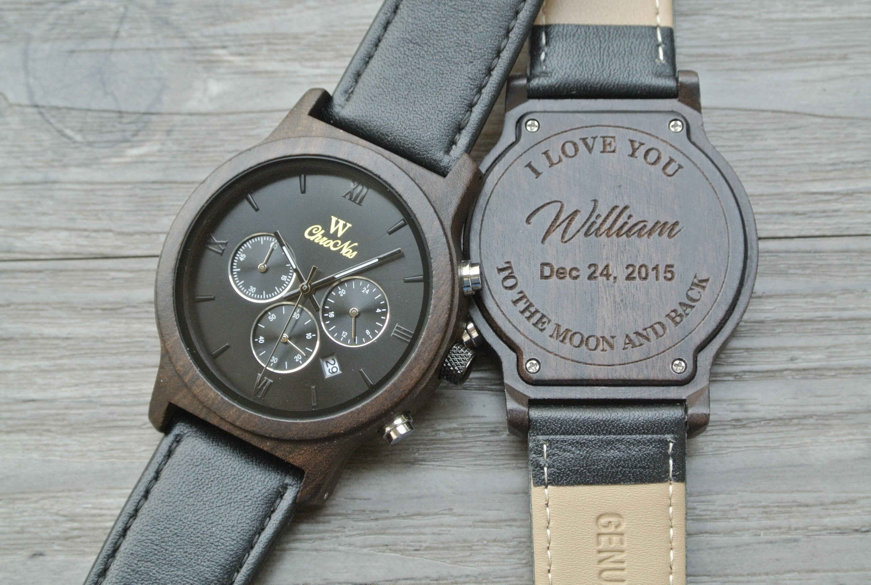 Mens wooden watches Mens engraved watch Personalized watch Etsy