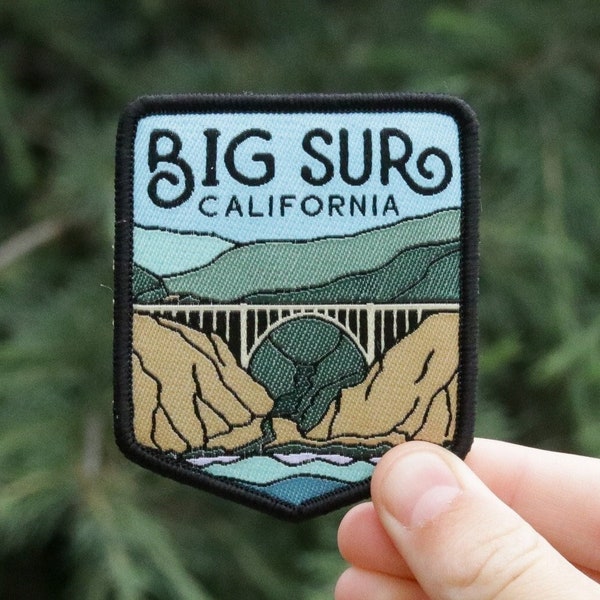 Big Sur California Patch | Woven Patch can be ironed or sewn on |  the perfect gift or souvenir from the California Coast.