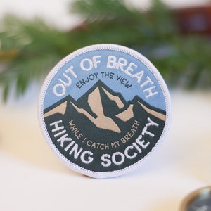 Out of Breath Hiking Patch | Iron On Embroidered Patch | Great for the hikers and backpackers that need a break