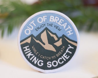 Out of Breath Hiking Patch | Iron On Embroidered Patch | Great for the hikers and backpackers that need a break