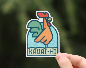 Kauai Chicken Sticker  | Waterproof Vinyl UV resistant Decal | Remember those 5 am aloha wake up calls