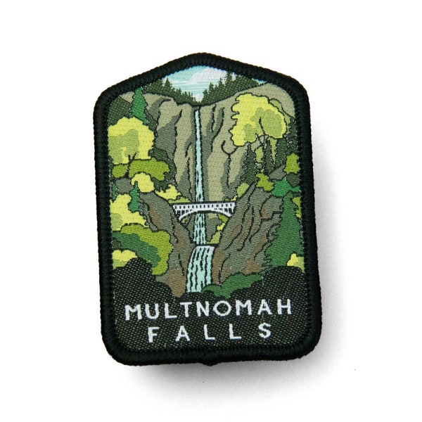 Multnomah Falls Oregon | Sew or Iron On Patch Badge  | Enjoy the Columbia River Gorge and the Pacific Northwest