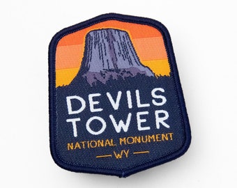 Devils Tower National Monument Aufnäher | Gewebter und genähter Aufnäher zum Aufbügeln