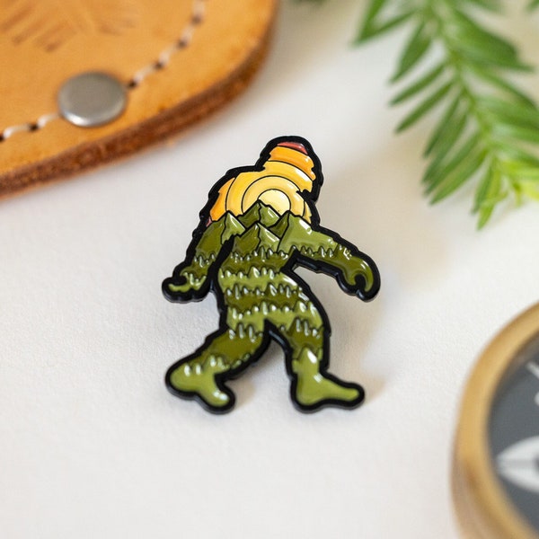 Enamel Pin, Bigfoot Adventure | Collectible Lapel Pin | Accessories and gifts for the Sasquatch Hunter