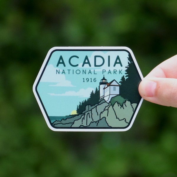 Acadia National Park - Waterproof Vinyl Sticker, UV resistant Decal - for national park visitors