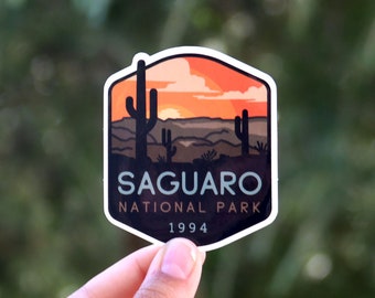 Saguaro National Park - Waterproof Vinyl Sticker, UV resistant Decal