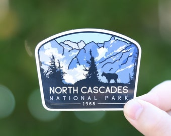 Calcomanía de vinilo brillante del Parque Nacional North Cascades