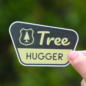 Tree Hugger - Waterproof Vinyl Sticker, UV resistant Decal