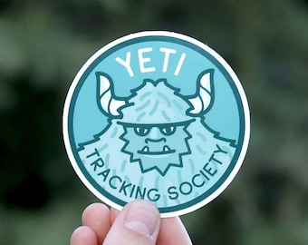 Yeti Tracking Society Sticker - Waterproof Waterproof Vinyl Decal, For abominable snowman Hunters