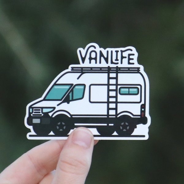 Vanlife - Waterproof Waterproof Vinyl Sticker, UV resistant Decal, Decal for windows, waterbottles, or laptops