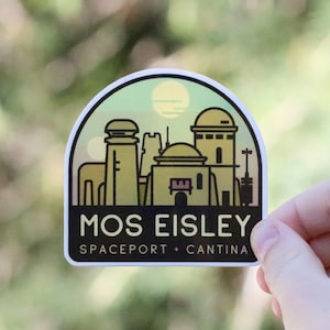 Mos Eisley Spaceport & Cantina Sticker | Outdoor Vinyl Decal | The gateway to the outer rim, a wretched hive of scum and villainy