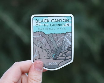 Parque Nacional Cañón Negro del Gunnison - Adhesivo de vinilo resistente al agua, adhesivo resistente a los rayos UV / para visitantes del Parque Nacional