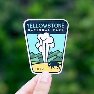 Yellowstone National Park - Waterproof Vinyl Sticker, UV resistant Decal