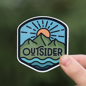 Outsider Sticker | Vinyl, Waterproof, UV resistant Decal | For Outdoor, Camping, National Park Explorers | I'd rather be outside