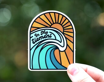 Point Break at Sunset | Waterproof, Sundproof, Weatherproof Vinyl Decal | Lines to the horizon, every surfers dream scene