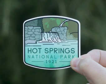 Hot Springs National Park Waterproof Vinyl Sticker, UV resistant Decal