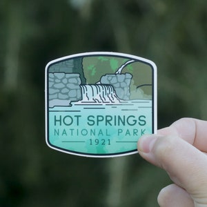Hot Springs National Park Waterproof Vinyl Sticker, UV resistant Decal