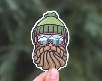 Mountain Man Waterproof Vinyl Sticker, UV resistant Decal