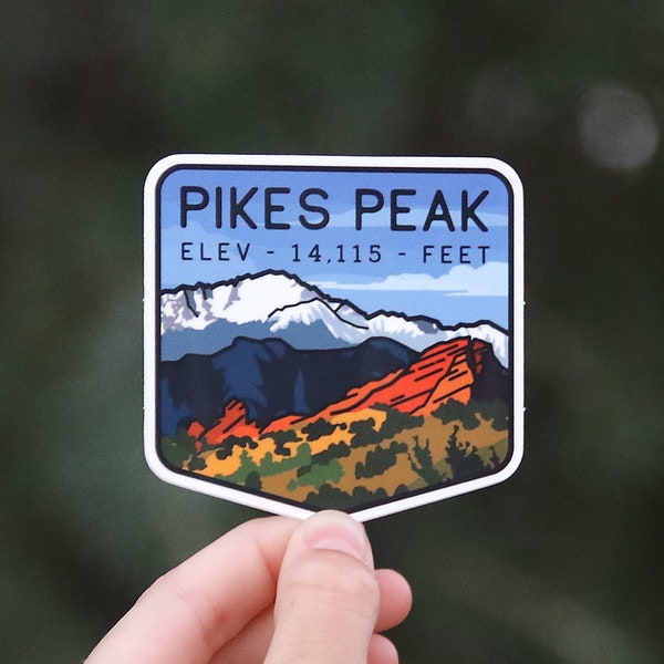 Pikes Peak Sticker | Garden of the Gods Colorado Springs CO Decal | Waterproof and UV Resistant, Great for Outdoors