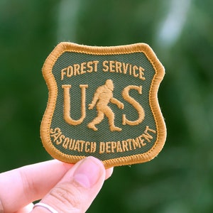 US Sasquatch Department Iron On Embroidered Patch image 2